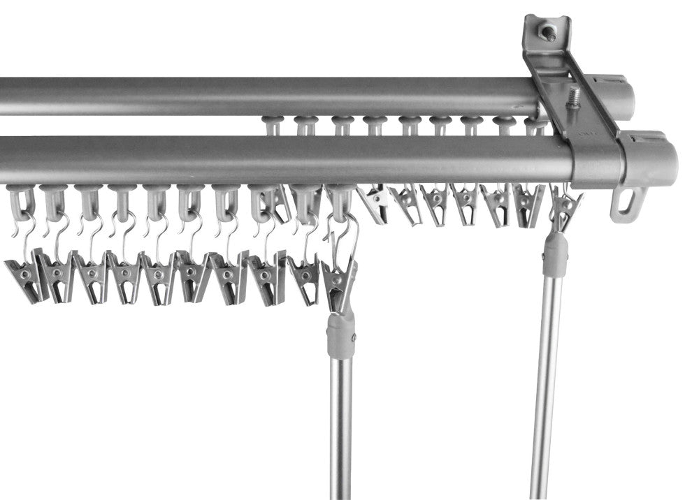 Baton Draw Adjustable Double Track 48-84" - Silver
