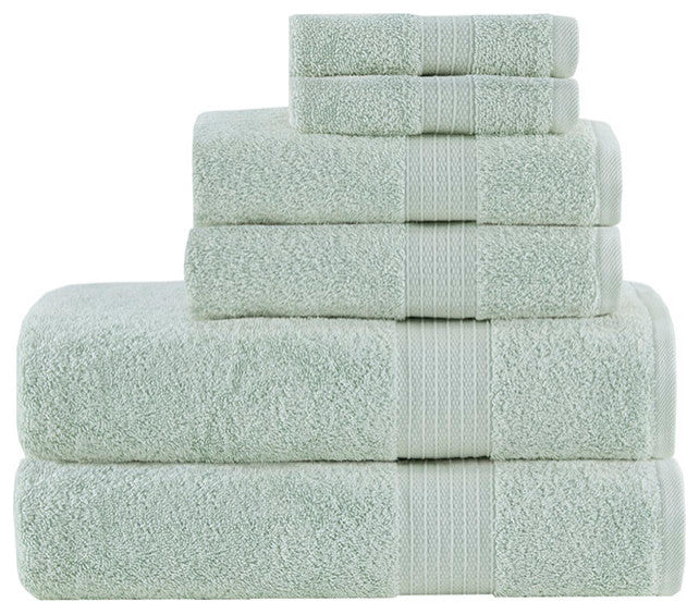 Madison Park Organic 6 Piece Organic Cotton Towel Set, Seafoam