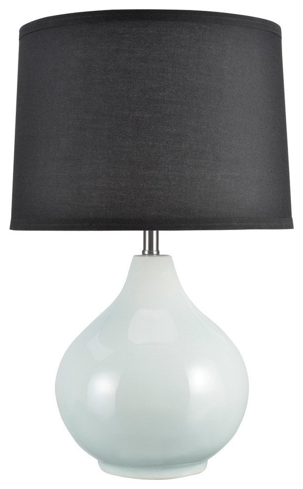 40062-2, 21" High Traditional Ceramic Table Lamp, Pale Sea Green Finish