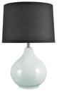 40062-2, 21" High Traditional Ceramic Table Lamp, Pale Sea Green Finish