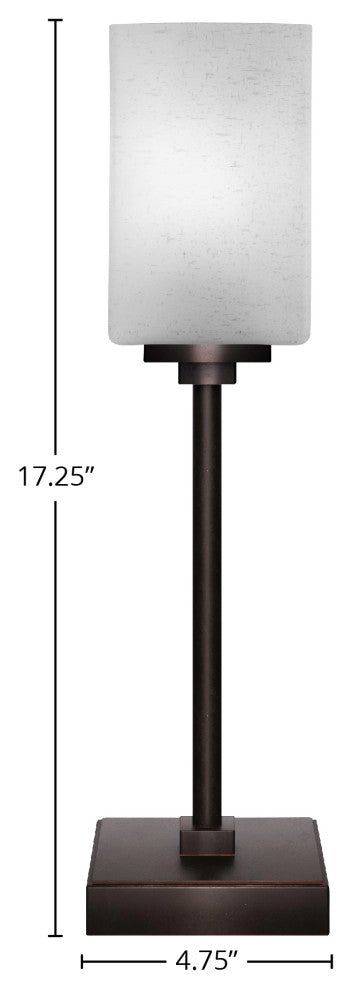 Luna 1-Light Table Lamp, Dark Granite/Square White Muslin