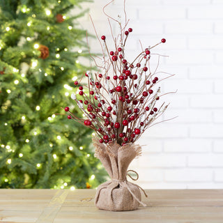 16"H Christmas Red Berry Table Tree Decor