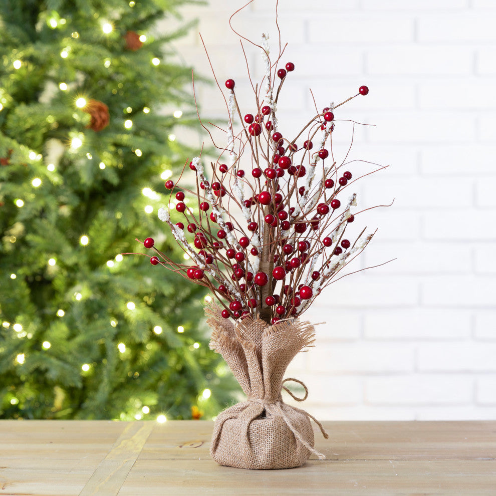 16"H Christmas Red Berry Table Tree Decor