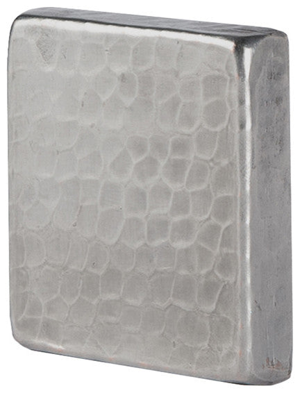 Nickel Plated Hammered Copper Tile, 2"x2"