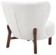 Beatrice Lounge Chair, White Fabric With Walnut Stained Wood Legs