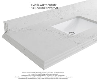 Parker 60" Single Sink Bath Vanity, Black 1.5" Empira White Quartz
