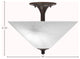 Semi-Flush 2-Light Semi-Flush Mount, Dark Granite/White Marble