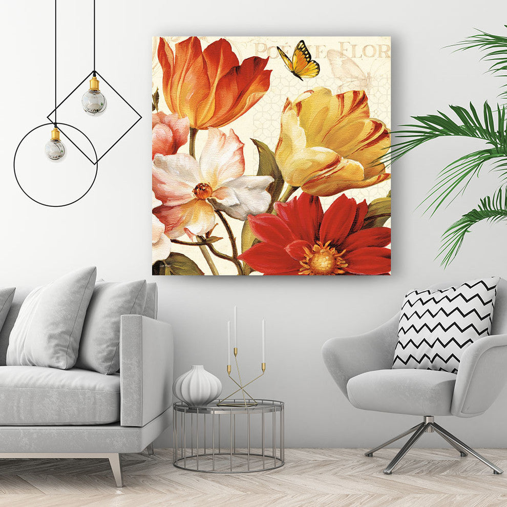 "Poesie Florale III" Museum Mounted Canvas Print, 20"x20"