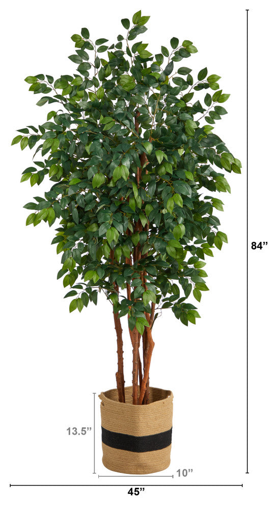 T2988 7 Sakaki Artificial Tree in Handmade Natural Cotton Planter