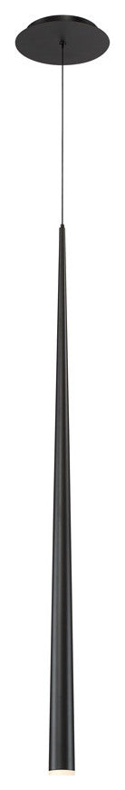 Cascade 37" LED Single-Light Etched Glass Pendant 3500K, Black