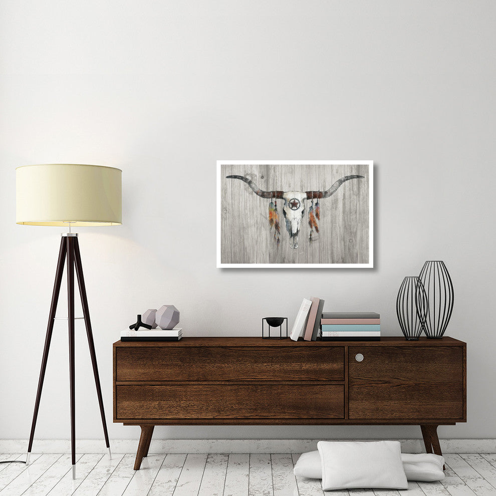 "Longhorn on Wood" Digital Paper Print by Avery Tillmon, 38"x26"