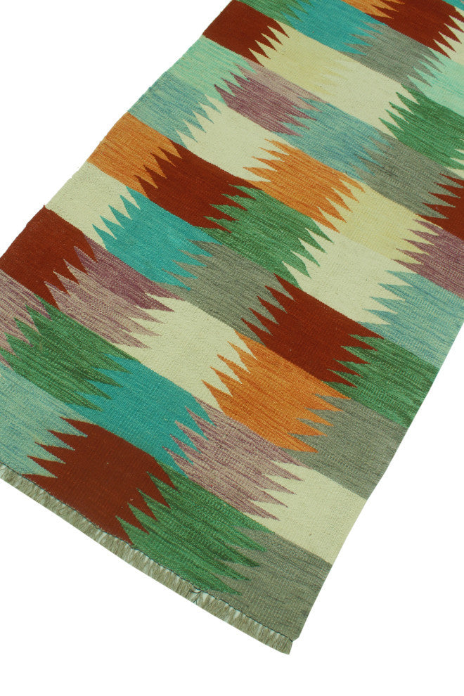 Winchester Kilim Cadie Red/Ivory Runner, 2'9x9'8