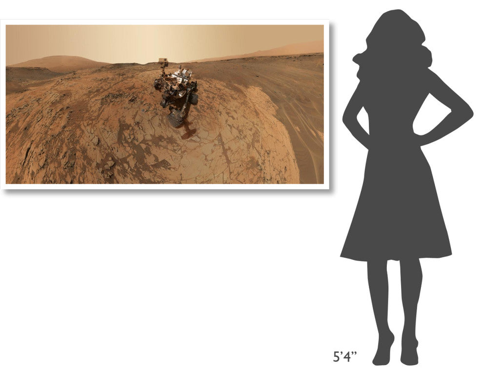 "Curiosity Self-Portrait at Mojave Site on Mount Sharp" Paper Art, 62"x32"