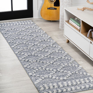 Sofie Moroccan Trellis High-Low Gray/Cream 2'x8' Runner Rug