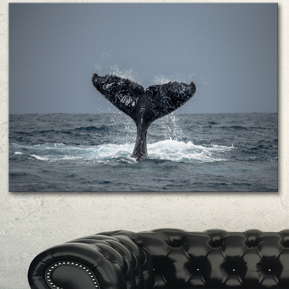 Large Humpback Whale Tail, Oversized Animal Wall Art, 40"x30"
