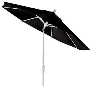 9' Round 360 Rotating Auto Tilt Umbrella, White, Sunbrella, Black