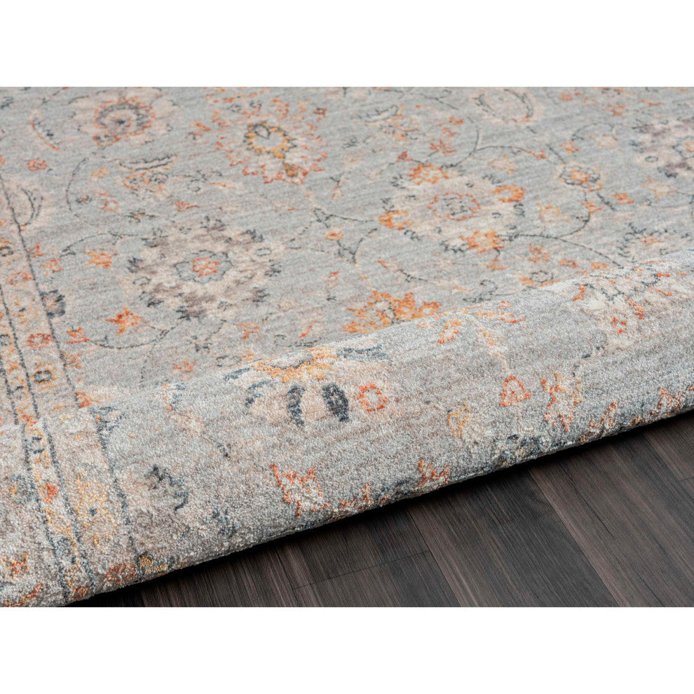 Manor Sarouk Machine Made Indoor Area Rug, 2'x3', Silver