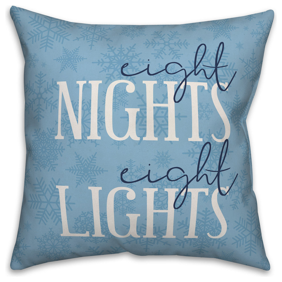 Eight Nights Eight Lights Throw Pillow, 18"x18"