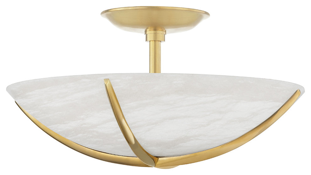 Wheatley 4-Light Semi Flush Aged Brass Finish