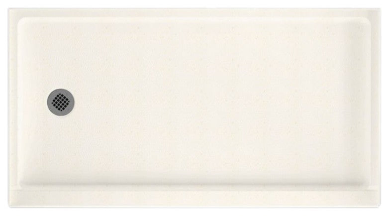Swan 60x32x4 Solid Surface Shower Base, Left Drain, Baby's Breath