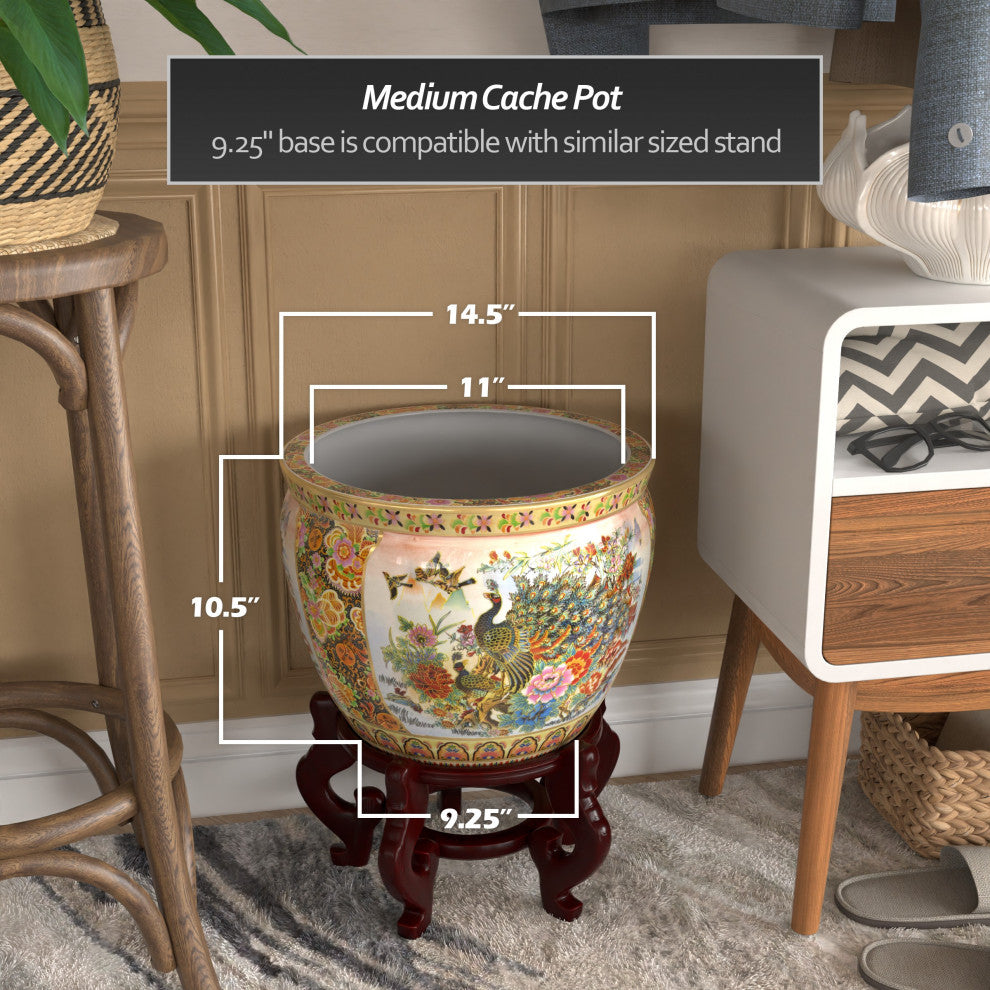 14" Famille Rose Porcelain Fishbowl