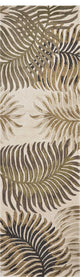HomeRoots 2' x 8' Natural Fern Leaves Wool Runner Rug