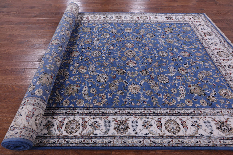 8' 0" X 16' 0" Persian Nain Handmade Wool & Silk Rug - Q14889