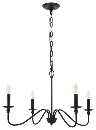 Matte Black Finish 4-Light Pendant