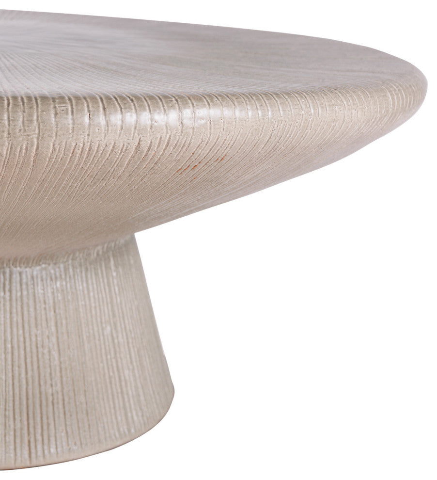 Sunburst Olive Ceramic Patio Coffee Table