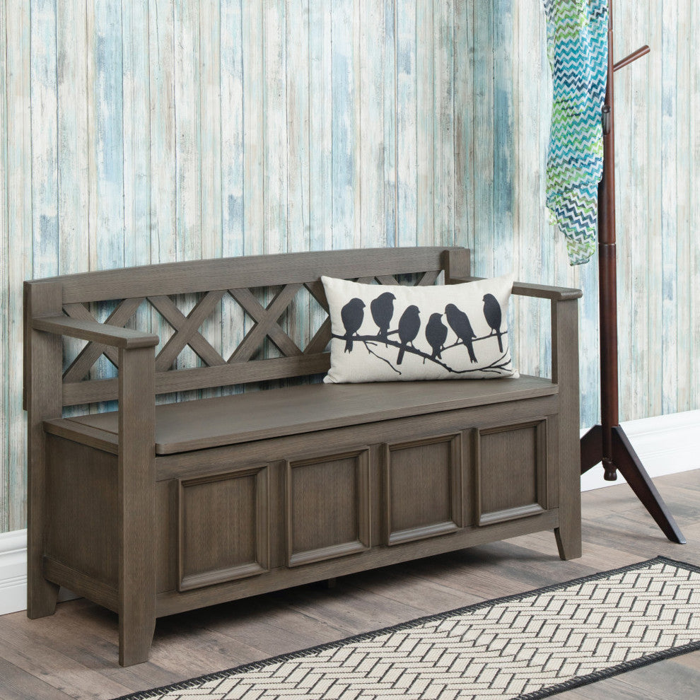 Amherst Entryway Storage Bench, Farmhouse Gray
