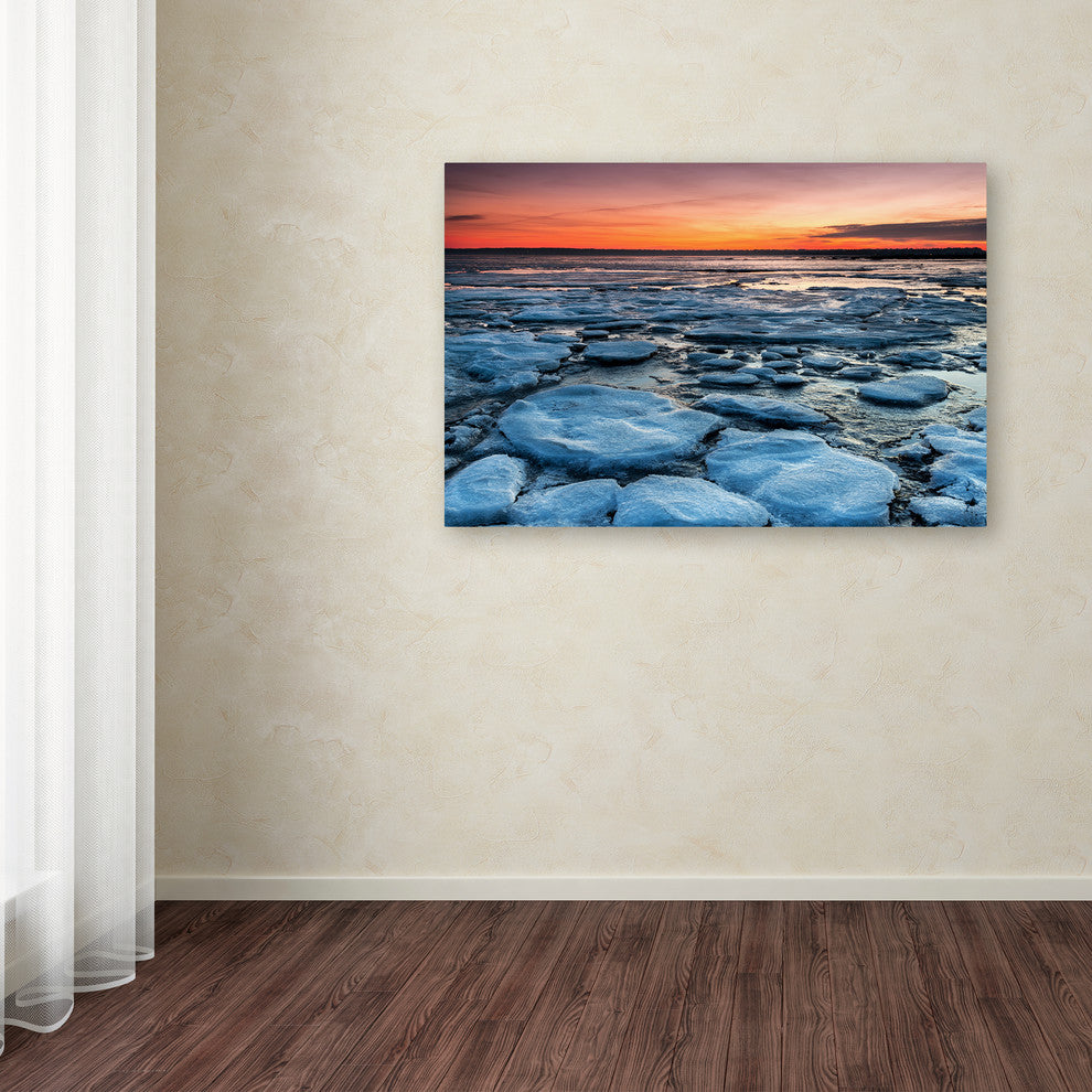 Pierre Leclerc 'Icy Sunrise 2' Canvas Art, 19x12