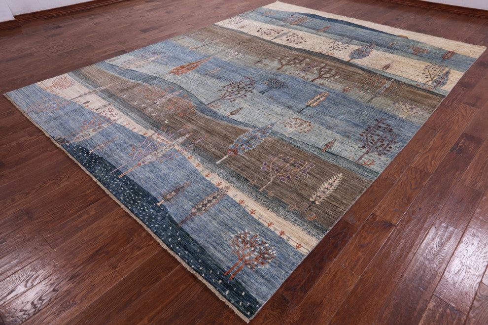 Handmade Persian Gabbeh Tribal Wool Rug 8' 10" X 11' 10" Q7924