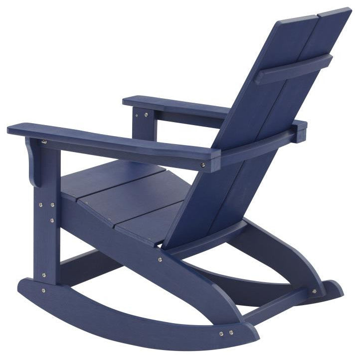 Finn Set of 2 Outdoor Rocking Adirondack Chair-Rust Resistant Hardware, Navy
