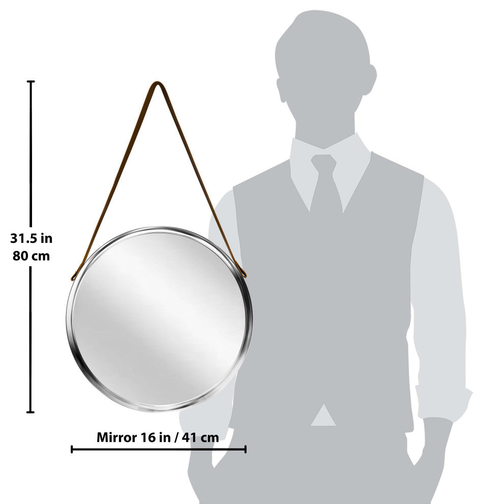 Decorative 18" Silver Wall Mirror