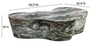Slab Gray/Blush Faux Marble Coffee Table