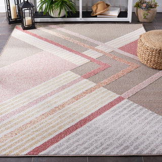 Safavieh Sarasota Collection SAR102 Indoor-Outdoor Rug, Pink/Brown, 4'5"x6'5"