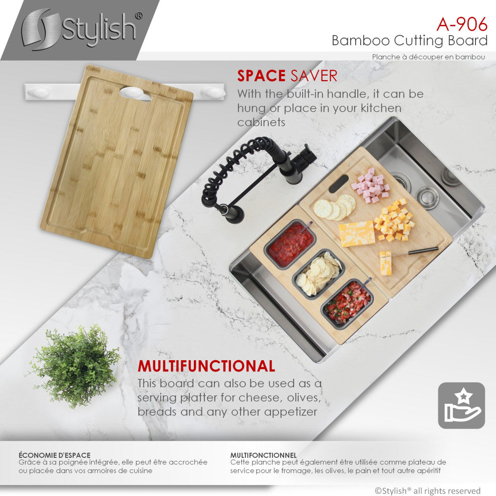 Over The Sink Bamboo Cutting Board A-906