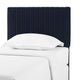 Contemporary Modern Bedroom Twin Size Headbaord, Velvet Fabric, Navy Blue