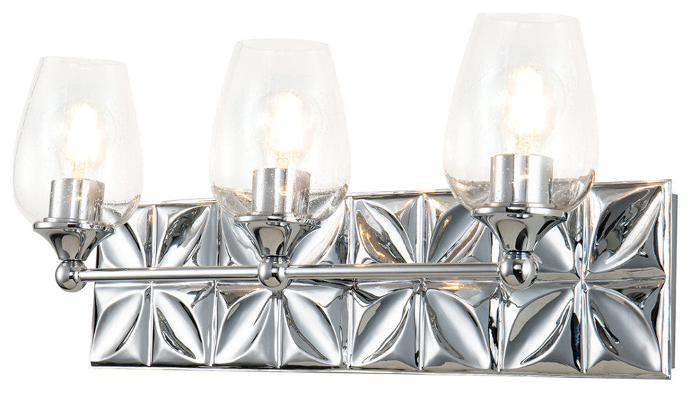 Epsilon 3 Light Bath Vanity Light, Polished Chrome