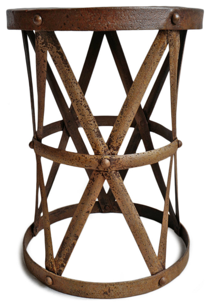 Industrial Iron Strap Side Table