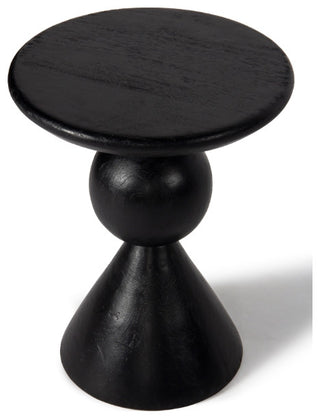 Kebab Solid Wood Side Table - Charcoal