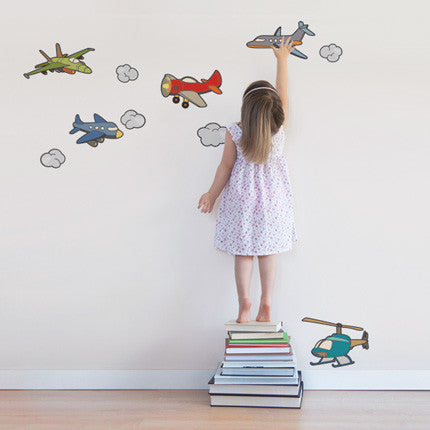 Airplanes and Helicopters Vinyl Wall Stickers