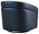 Desi Contemporary Swivel Accent Chair in Black Genuine Leather
