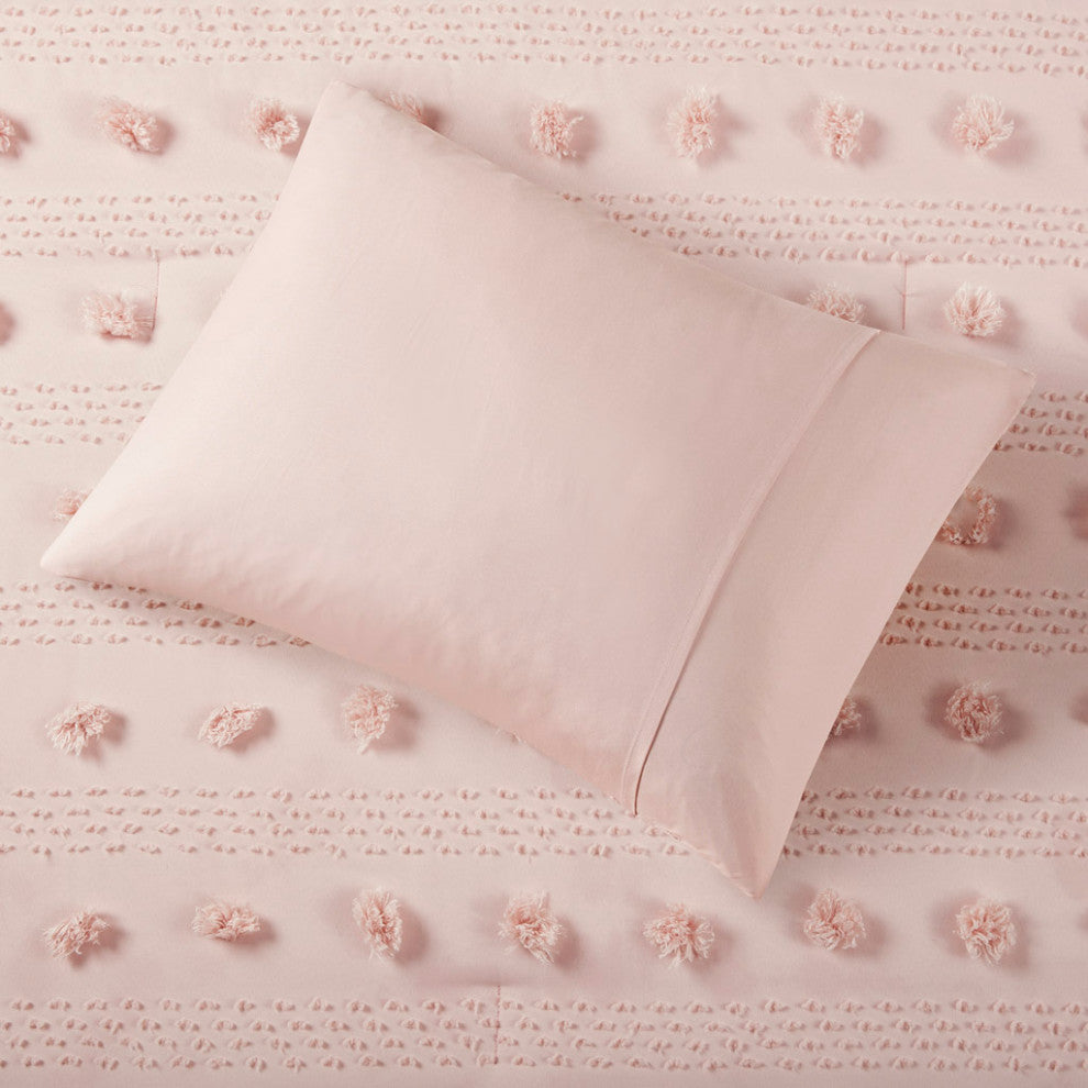 Intelligent Design Lucy Clip Jacquard Comforter Set, Pink