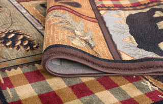 Homespun Cabin Novelty Pattern Lodge Area Rug, Multi-Color, 7'10'' X 10'3''