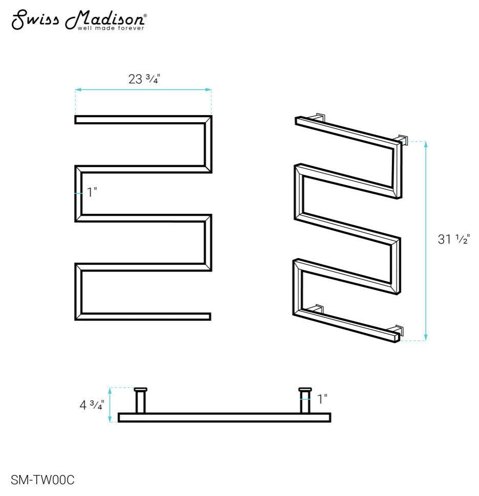 Voltaire 5-Bar Electric Towel Warmer, Chrome
