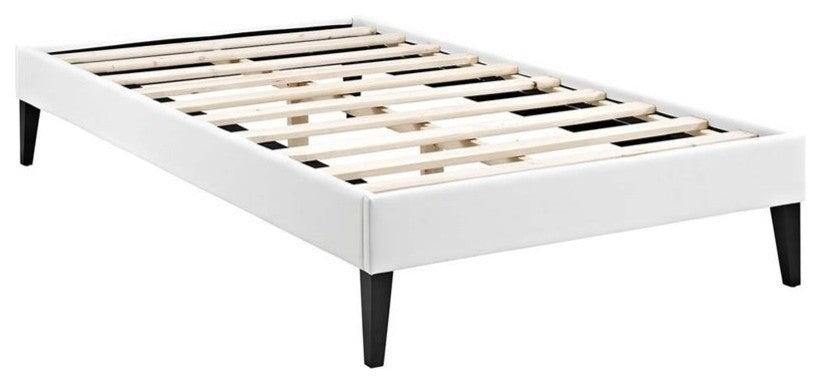 Modway Bedroom Sharon Twin Vinyl Bed Frame With Squared Tapered Legs