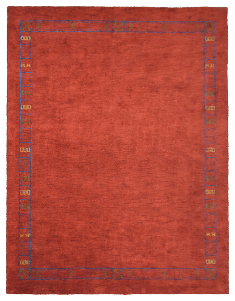 HAND KNOTTED LOOM SILK ECO-FRIENDLY AREA RUG -8'x10',Rectangle,Rust,Contemporary