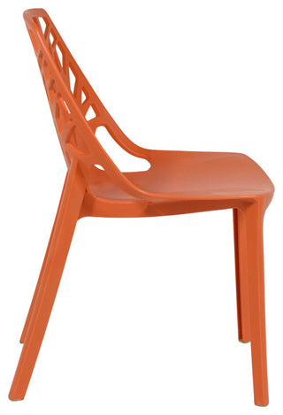 Leisuremod Cornelia Hollow Back Dining Side Chair, Set of 2, Orange
