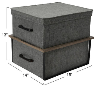 Stacking Storage Boxes With Laminate Top